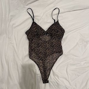 mesh leopard print bodysuit